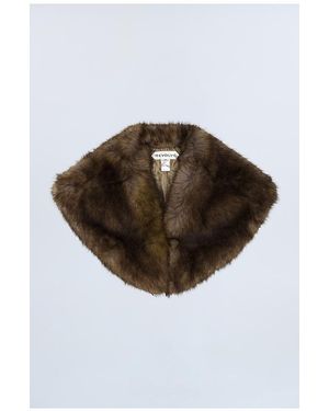 REVOLVE LOS ANGELES Elyonne Faux Fur Shawl - Brown