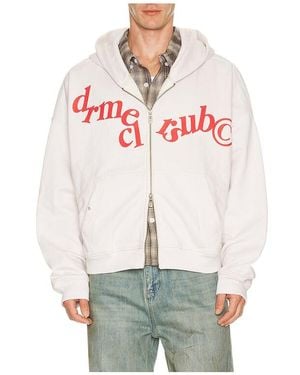 DRMERS CLUB Hanging Letters Zip Up Hoodie - White