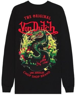 Von Dutch Snake Graphic Long Sleeve Tee - Black