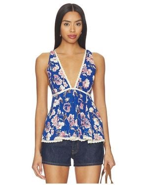 Free People Rome Printed Tank En Color Azul Marino Talla (También En Xs, S, M)