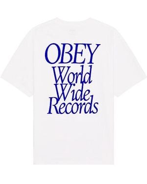 Obey Shirt Worldwide Records - Blau