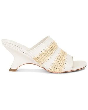Jonathan Simkhai Shadow Mule Raffia Sandal - White