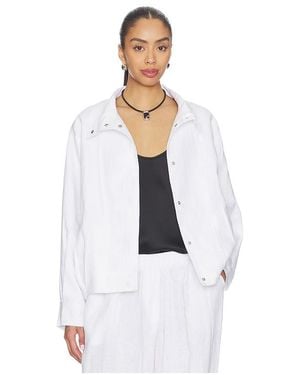 AEXAE Linen Bomber Jacket - White
