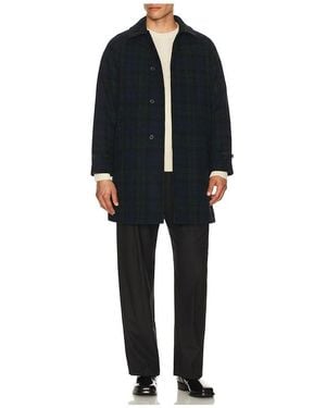 Beams Plus Bal Collar Coat Harris Tweed - Black