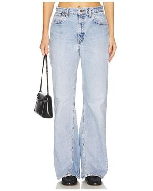 aligrace Vintage Girlfriend Utility Jeans - Blue