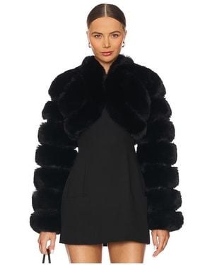 Adrienne Landau X Revolve Faux Fox Fur Short Jacket - Black