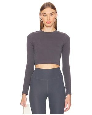 IVL COLLECTIVE Lange Ärmel Jersey Cropped - Blau
