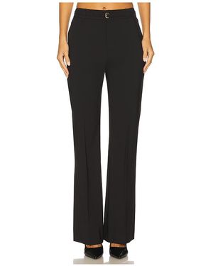 Vince Slim-Hose Mit Hohem Bund, Ausgestelltem Beinsaum & Gürtel - Schwarz