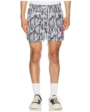 Ryoko Rain Snakeskin Shorts - Blue
