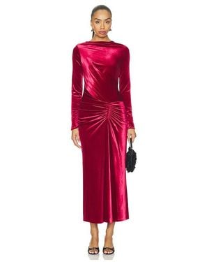 Jonathan Simkhai Vestido Midi Manga Larga Ferrera En Color Rojo Talla (También En M, S, Xs)