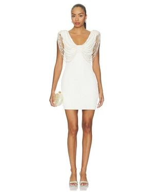 PATBO Isadora Knit Beaded Sleeve Mini Dress - White