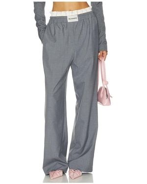 Milkwhite Double Waistband Floral Pant - Grey