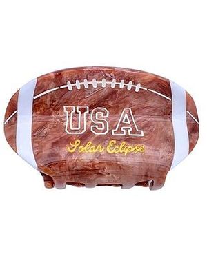 Solar Eclipse Pinza Game Day Football Claw Hair Clip En Color Belleza: Na Talla - Rojo