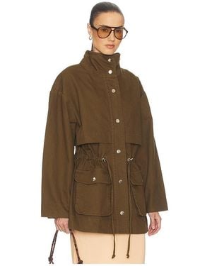 Helsa Garment Washed Utility Jacket - Brown