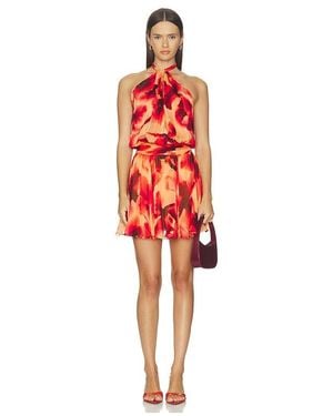 Rococo Sand Sash Tie Mini Dress - Red