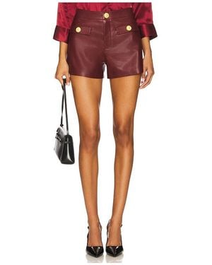 L'Agence Dionne Faux Leather Short - Red