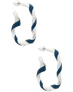 Emma Pills Dark Denim Twist Hoops - Blue