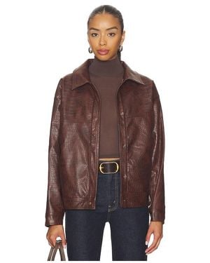 SNDY'S Wendy Croc Pu Leather Jacket - Brown