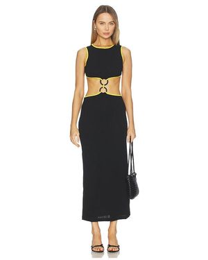 SAUDADE Vestido Cut Out En Color Negro, Amarillo Talla (También En Xs, S, M, Xl) - Blanco