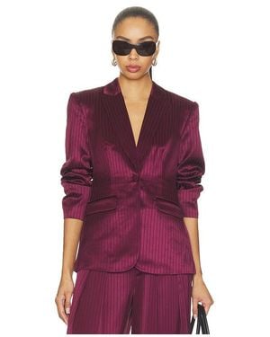 Cinq À Sept Georgia Satin Stripe Cheyenne Blazer - Purple