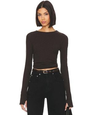 Enza Costa Cashmere Easy Cuffed Crew - Black