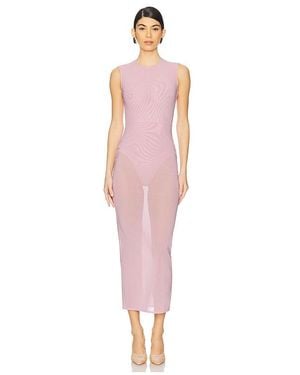 Alex Perry Sleeveless Power Mesh Midi Dress - Pink