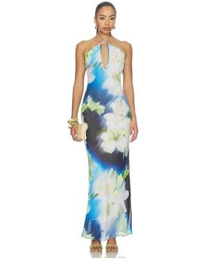 Runaway the Label Mirae Cross Front Maxi Dress - Blue