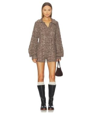 For Love & Lemons Nathalie Knit Romper - Natural