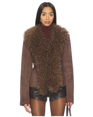 Lovers + Friends Alena Faux Suede Coat - Brown