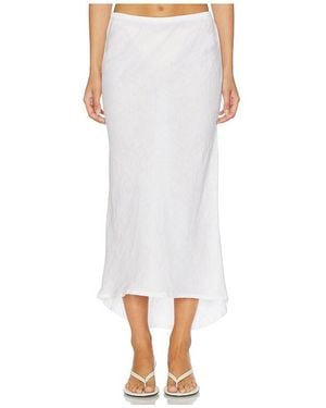 James Perse Lightweight Canvas Linen Skirt - White