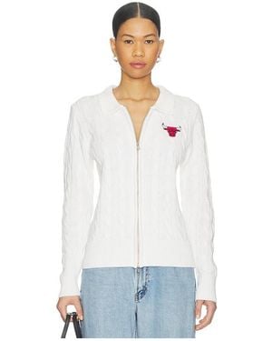 Terez X Revolve X Revolve Bulls Zip Knit Cardigan - White