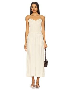 SWF Ruffled Bodice Midi Dress - White