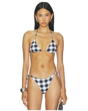 Ziah Beaded Triangle Bikini Top - Multicolor
