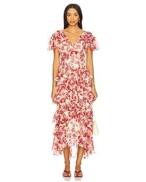 Cinq À Sept Floral Ribbons Tatum Dress - Red