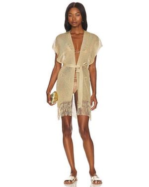 Luli Fama Finge Short Caftan - Natural