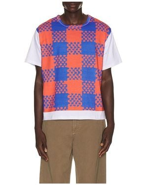 Advisry Shepards Check T-Shirt - Blau