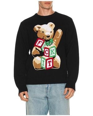 Huf Gift Bear Intarsia Sweater - Black