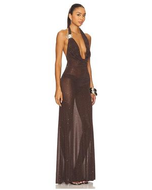 knee length dresses for ladies Noir Knit Maxi Dress | Jaded London main image 1