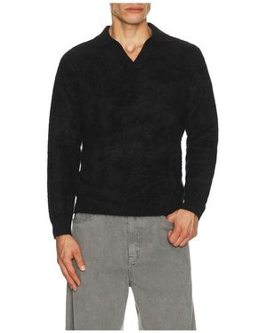 Soft Goat Brushed Polo - Black