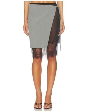 L'academie 'Academie Aubrie Midi Skirt - Gray