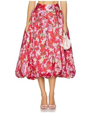 PATBO Peony Midi Skirt - Red