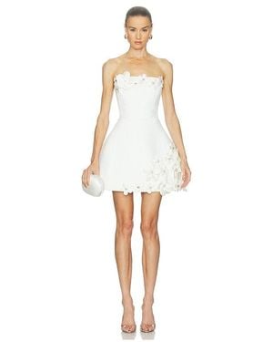Bronx and Banco Estelle Floral Strapless Mini Dress - White