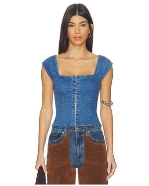 Free People Marilyn Denim Corset - Blue