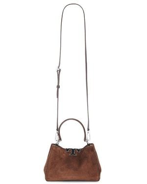 Tory Burch Eleanor Suede Mini Satchel - White