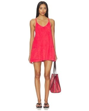 Free People X Fp Movement Hot Shot Mini Towel Terry Dress - Red