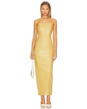 Camila Coelho Bruna Faux Leather Maxi Dress - Yellow