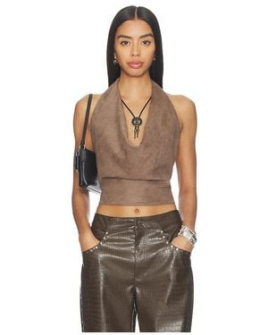 Lamarque X Revolve Ruth Faux Suede Halter Top - Brown