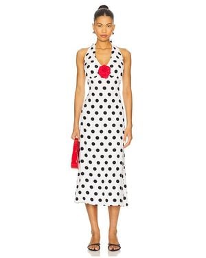 Sleeper Jardin Halter Neck Maxi Dress - White