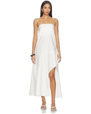 St. Agni ROBE ASYMÉTRIQUE SANS BRETELLES OXFORD en White. Taille XS. Also en S. - Blanc