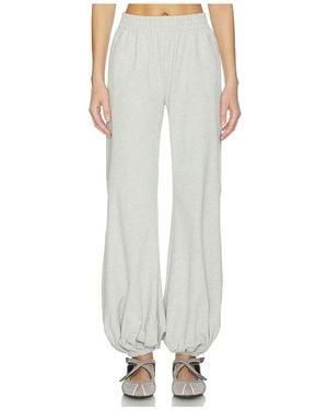 Norma Kamali Boyfriend Puff Jog Pant - White